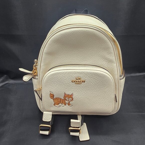 Coach Mini Court Backpack with Dancing Kitten CD277 Chalk Multi - Picture 1 of 11